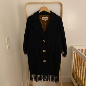 American Gold fringe blazer in navy blue size S
